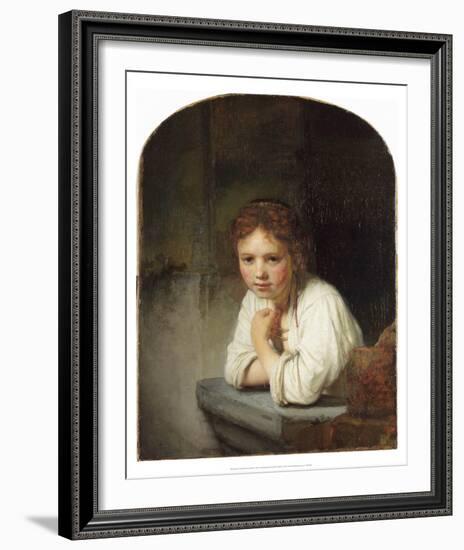 Young Girl at a Window (1645)-Rembrandt van Rijn-Framed Art Print