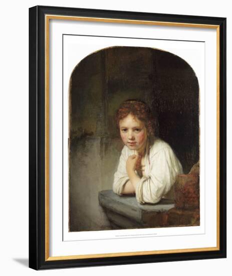 Young Girl at a Window (1645)-Rembrandt van Rijn-Framed Art Print