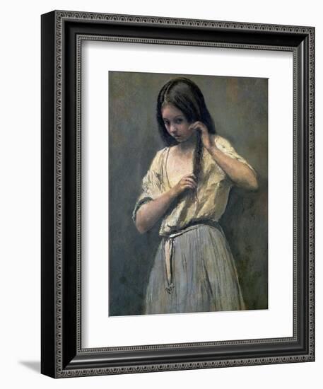 Young Girl at Her Toilet-Jean-Baptiste-Camille Corot-Framed Giclee Print