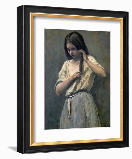 Young Girl at Her Toilet-Jean-Baptiste-Camille Corot-Framed Giclee Print