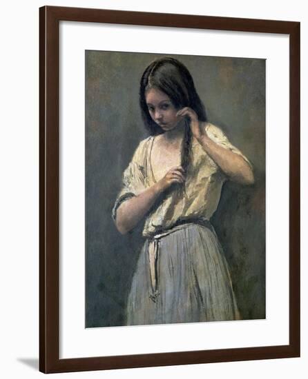 Young Girl at Her Toilet-Jean-Baptiste-Camille Corot-Framed Giclee Print