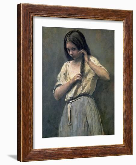 Young Girl at Her Toilet-Jean-Baptiste-Camille Corot-Framed Giclee Print