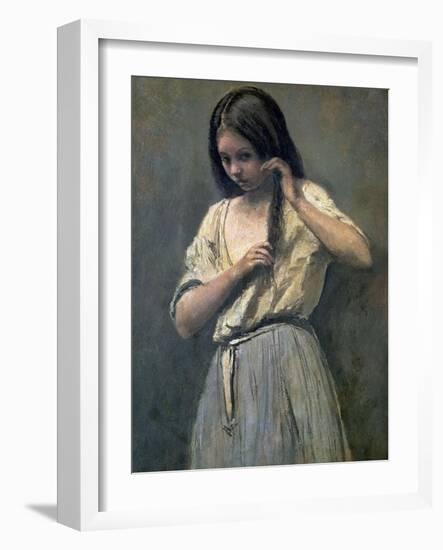 Young Girl at Her Toilet-Jean-Baptiste-Camille Corot-Framed Giclee Print