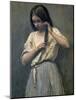 Young Girl at Her Toilet-Jean-Baptiste-Camille Corot-Mounted Giclee Print