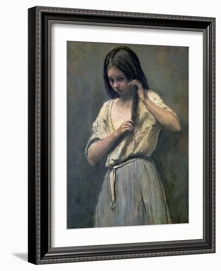 Young Girl at Her Toilet-Jean-Baptiste-Camille Corot-Framed Giclee Print