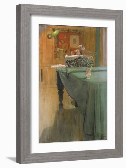 Young Girl at the Piano, 1908-Carl Larsson-Framed Giclee Print