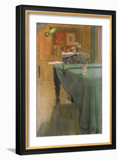 Young Girl at the Piano, 1908-Carl Larsson-Framed Giclee Print