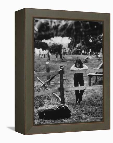 Young Girl Attending Woodstock Music Festival-John Dominis-Framed Premier Image Canvas