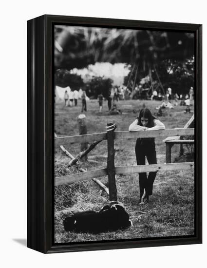 Young Girl Attending Woodstock Music Festival-John Dominis-Framed Premier Image Canvas