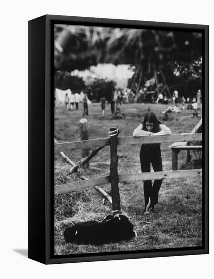 Young Girl Attending Woodstock Music Festival-John Dominis-Framed Premier Image Canvas