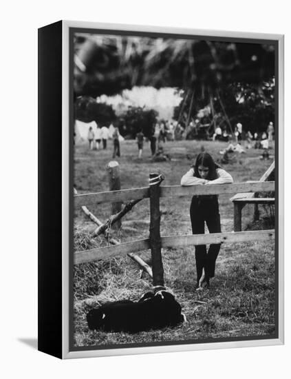 Young Girl Attending Woodstock Music Festival-John Dominis-Framed Premier Image Canvas