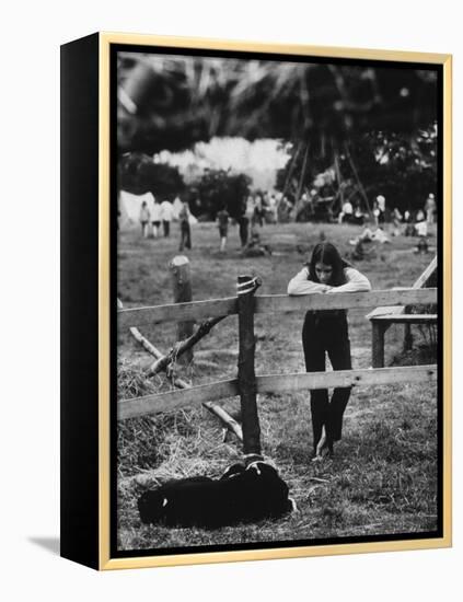 Young Girl Attending Woodstock Music Festival-John Dominis-Framed Premier Image Canvas