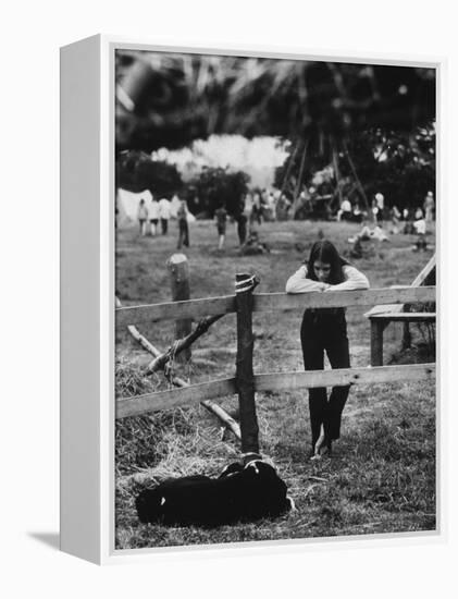 Young Girl Attending Woodstock Music Festival-John Dominis-Framed Premier Image Canvas