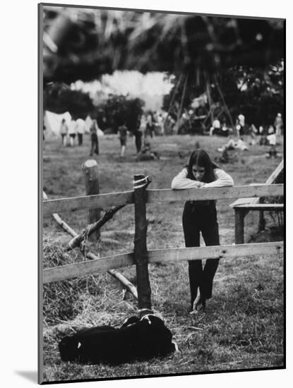 Young Girl Attending Woodstock Music Festival-John Dominis-Mounted Photographic Print