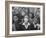 Young Girl Blowing a Bubble with Her Friends Watching-Bob Landry-Framed Photographic Print