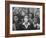 Young Girl Blowing a Bubble with Her Friends Watching-Bob Landry-Framed Photographic Print