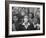 Young Girl Blowing a Bubble with Her Friends Watching-Bob Landry-Framed Photographic Print