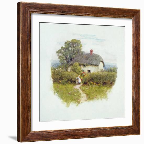 Young Girl by the Cottage Gate-Helen Allingham-Framed Giclee Print