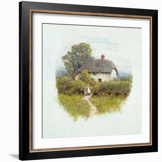 Young Girl by the Cottage Gate-Helen Allingham-Framed Giclee Print