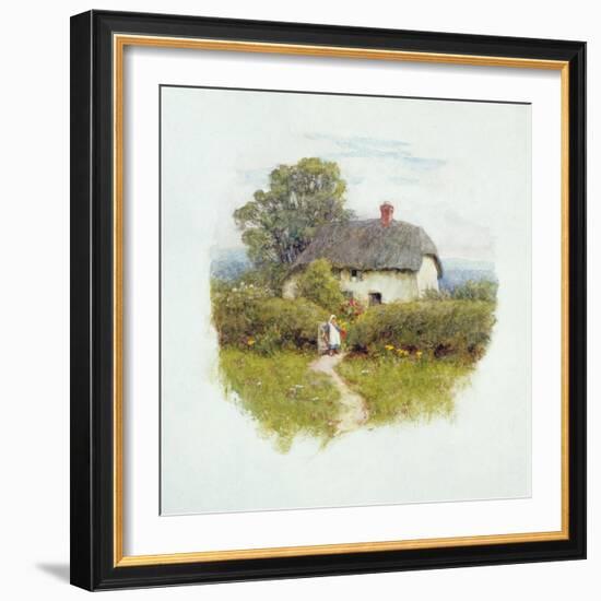 Young Girl by the Cottage Gate-Helen Allingham-Framed Giclee Print