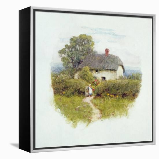 Young Girl by the Cottage Gate-Helen Allingham-Framed Premier Image Canvas