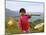 Young Girl Carrying Shoulder Pole with Straw Hats, China-Keren Su-Mounted Photographic Print