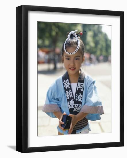 Young Girl, Child Dressed in Yukata, Traditional Dress, Kyoto, Honshu, Japan-null-Framed Photographic Print