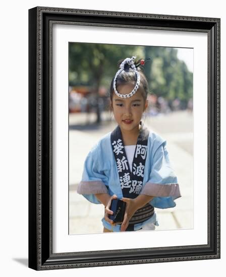 Young Girl, Child Dressed in Yukata, Traditional Dress, Kyoto, Honshu, Japan-null-Framed Photographic Print