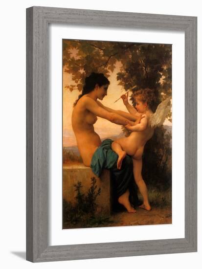 Young Girl Defending Herself Against Eros, 1880-null-Framed Giclee Print