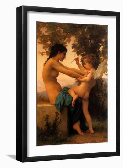 Young Girl Defending Herself Against Eros, 1880-null-Framed Giclee Print