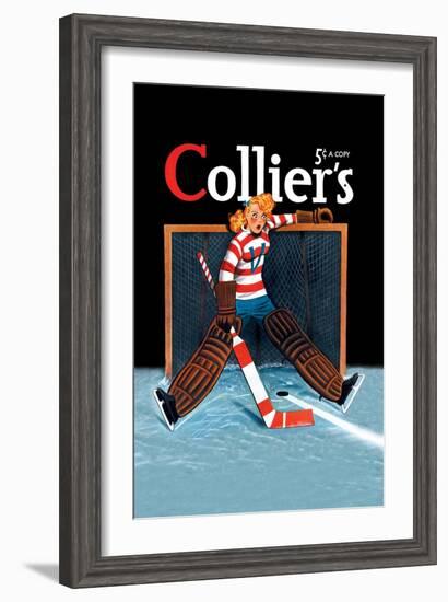 Young Girl Goalie-null-Framed Art Print