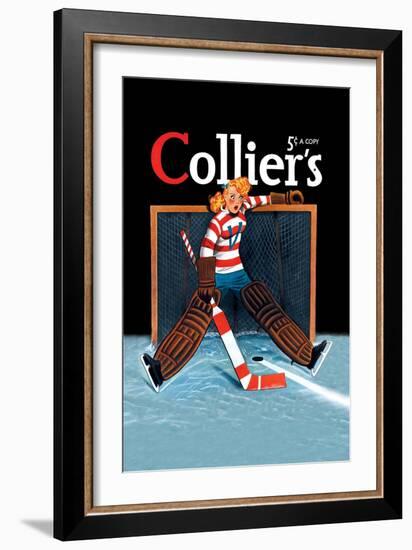 Young Girl Goalie-null-Framed Art Print