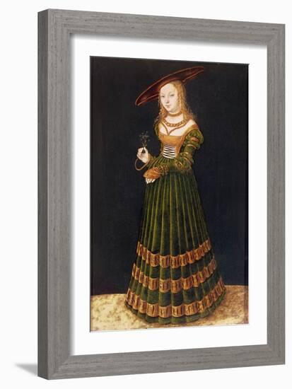Young Girl Holding Flowers, 1526-Lucas Cranach the Elder-Framed Giclee Print