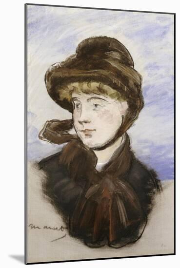 Young Girl in a Brown Hat, 1882-Edouard Manet-Mounted Giclee Print