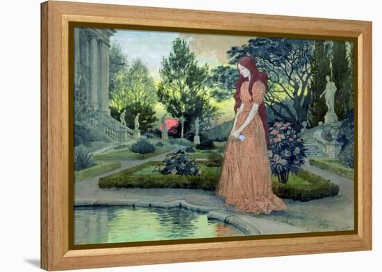 Young Girl in a Garden-Eugene Grasset-Framed Premier Image Canvas