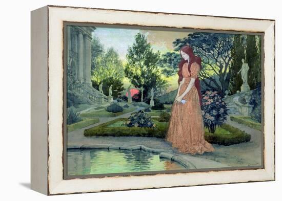 Young Girl in a Garden-Eugene Grasset-Framed Premier Image Canvas