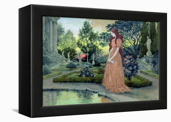 Young Girl in a Garden-Eugene Grasset-Framed Premier Image Canvas