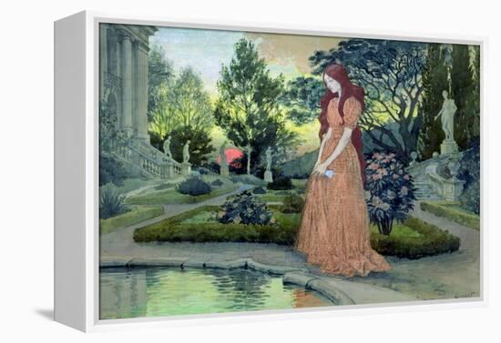 Young Girl in a Garden-Eugene Grasset-Framed Premier Image Canvas