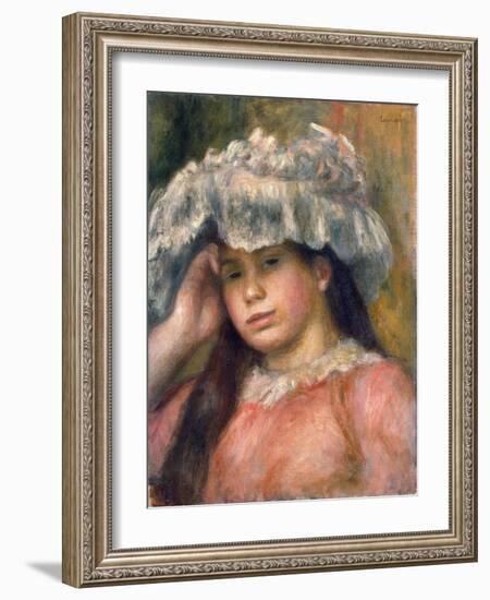 Young Girl in a Hat, 1892-1894-Pierre-Auguste Renoir-Framed Giclee Print