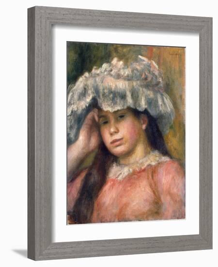Young Girl in a Hat, 1892-1894-Pierre-Auguste Renoir-Framed Giclee Print