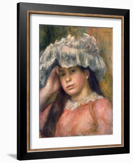 Young Girl in a Hat, 1892-1894-Pierre-Auguste Renoir-Framed Giclee Print