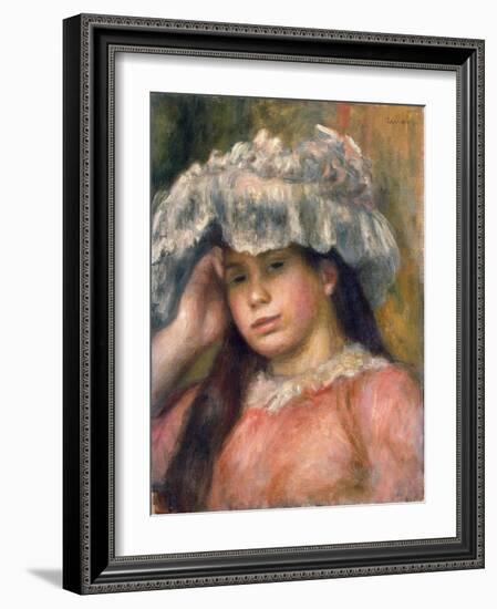 Young Girl in a Hat, 1892-1894-Pierre-Auguste Renoir-Framed Giclee Print