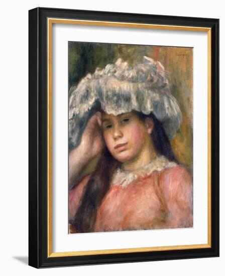 Young Girl in a Hat, 1892-1894-Pierre-Auguste Renoir-Framed Giclee Print