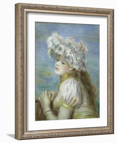 Young Girl in a Lace Hat-Pierre-Auguste Renoir-Framed Giclee Print