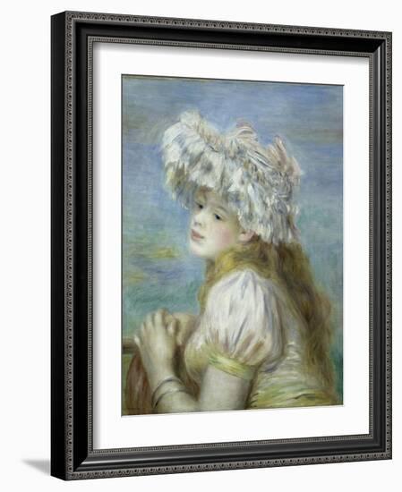 Young Girl in a Lace Hat-Pierre-Auguste Renoir-Framed Giclee Print