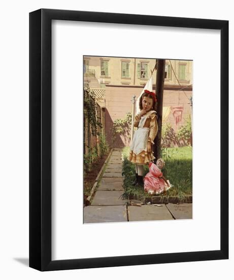 Young Girl in a New York Garden, 1871-John George Brown-Framed Premium Giclee Print