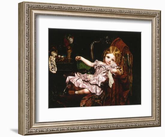 Young Girl in an Armchair, c.1850-Sophie Anderson-Framed Giclee Print