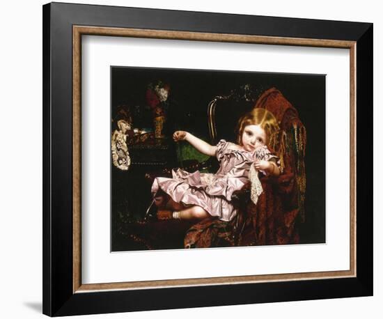 Young Girl in an Armchair, c.1850-Sophie Anderson-Framed Giclee Print