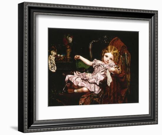 Young Girl in an Armchair, c.1850-Sophie Anderson-Framed Giclee Print