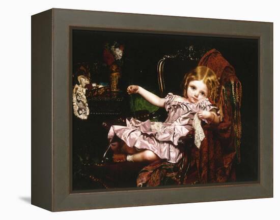 Young Girl in an Armchair, c.1850-Sophie Anderson-Framed Premier Image Canvas